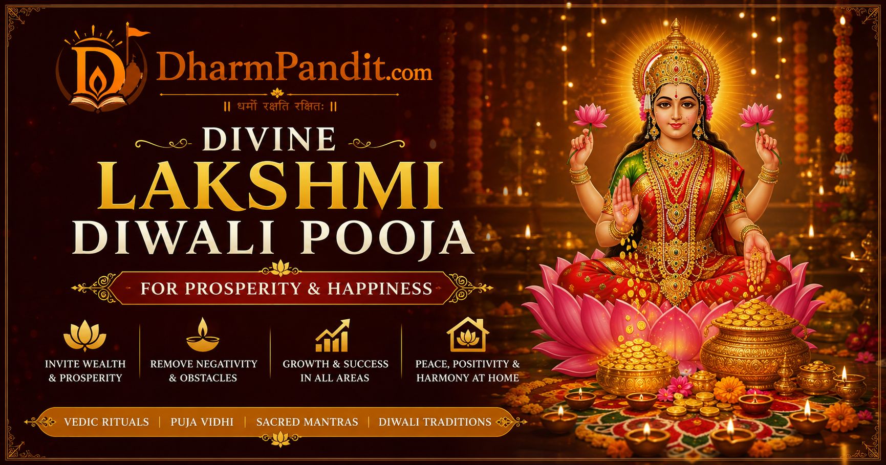 Divine Lakshmi Diwali Pooja for Prosperity & Happiness DharmPandit