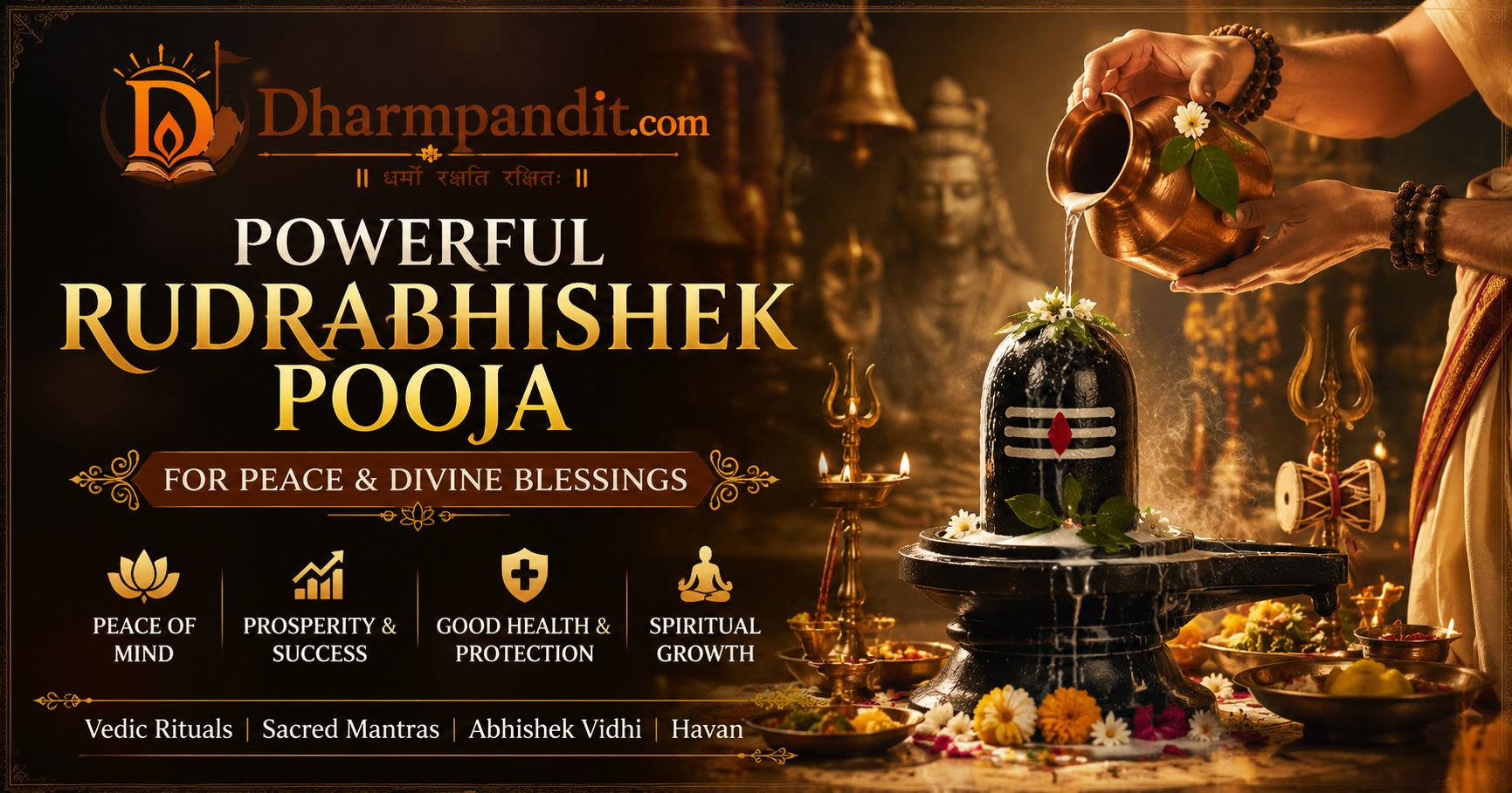 Powerful Rudrabhishek Pooja for Peace & Divine Blessings DharmPandit
