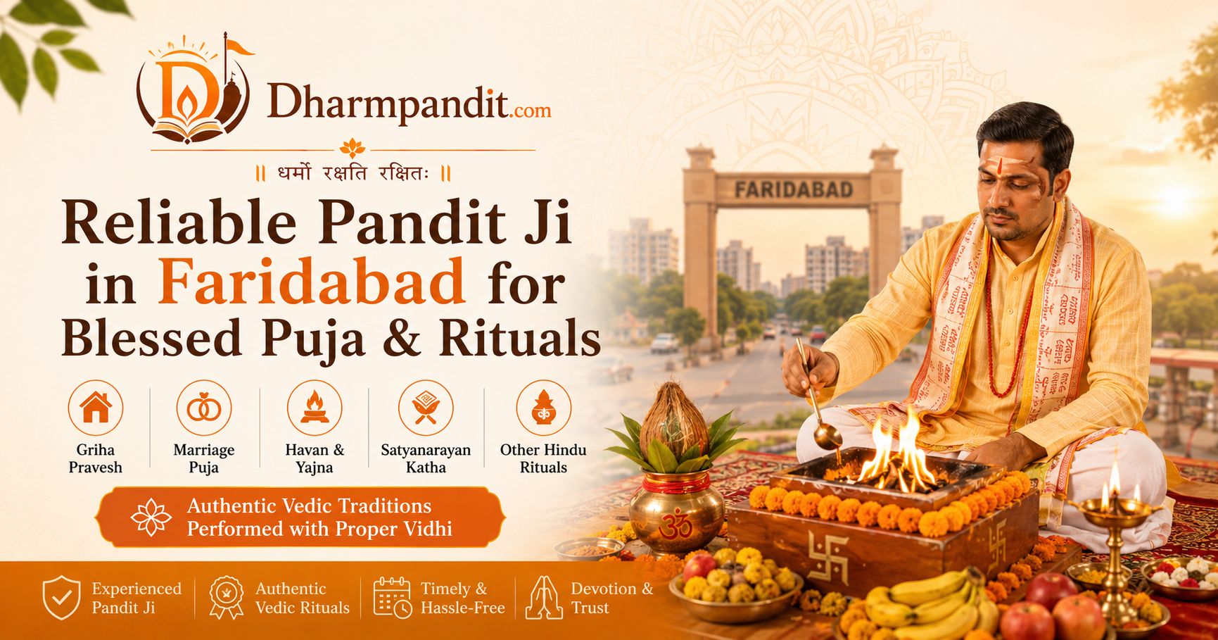 Reliable Pandit Ji in Faridabad for Blessed Puja & Rituals DharmPandit