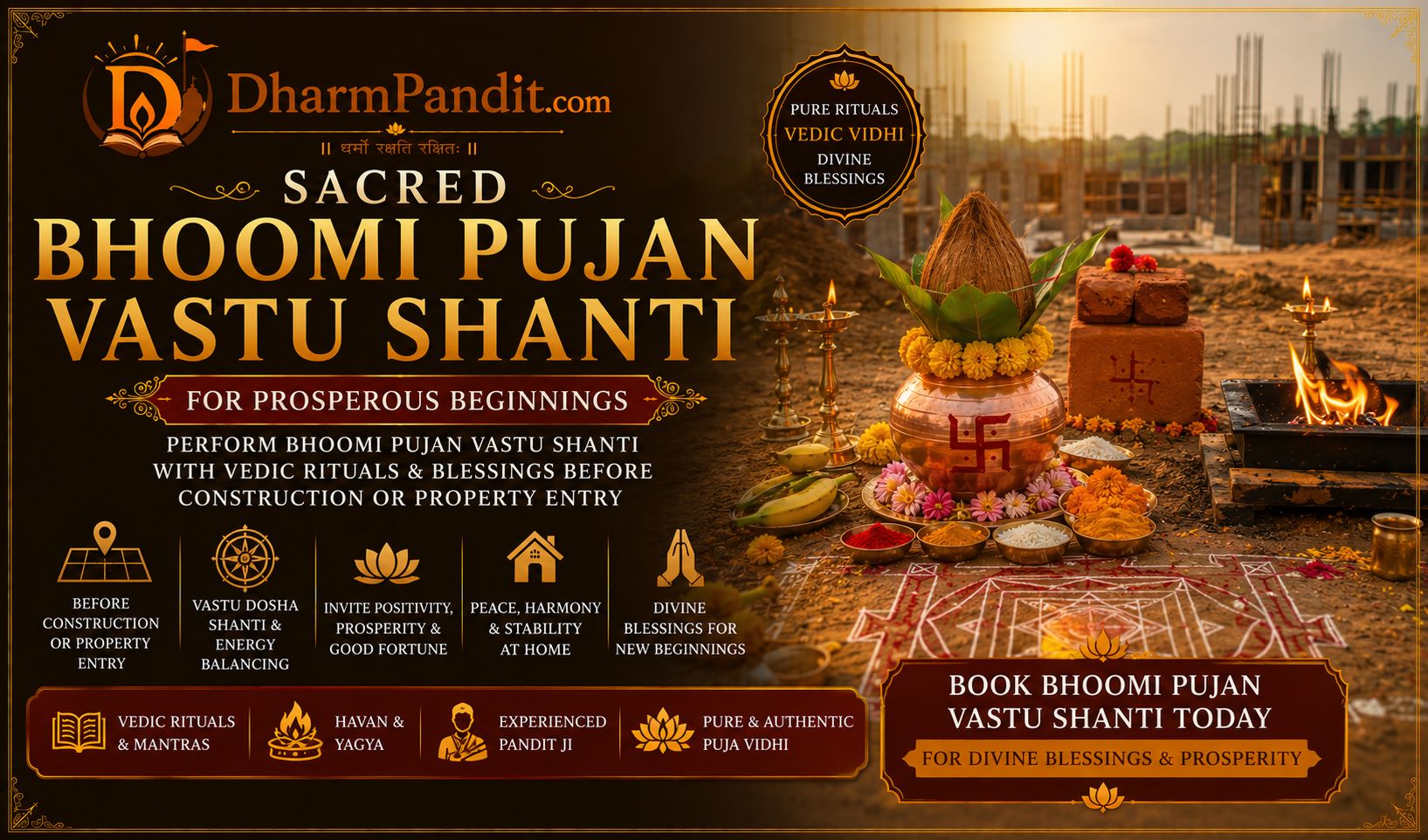 Sacred Bhoomi Pujan Vastu Shanti for Prosperous Beginnings DharmPandit