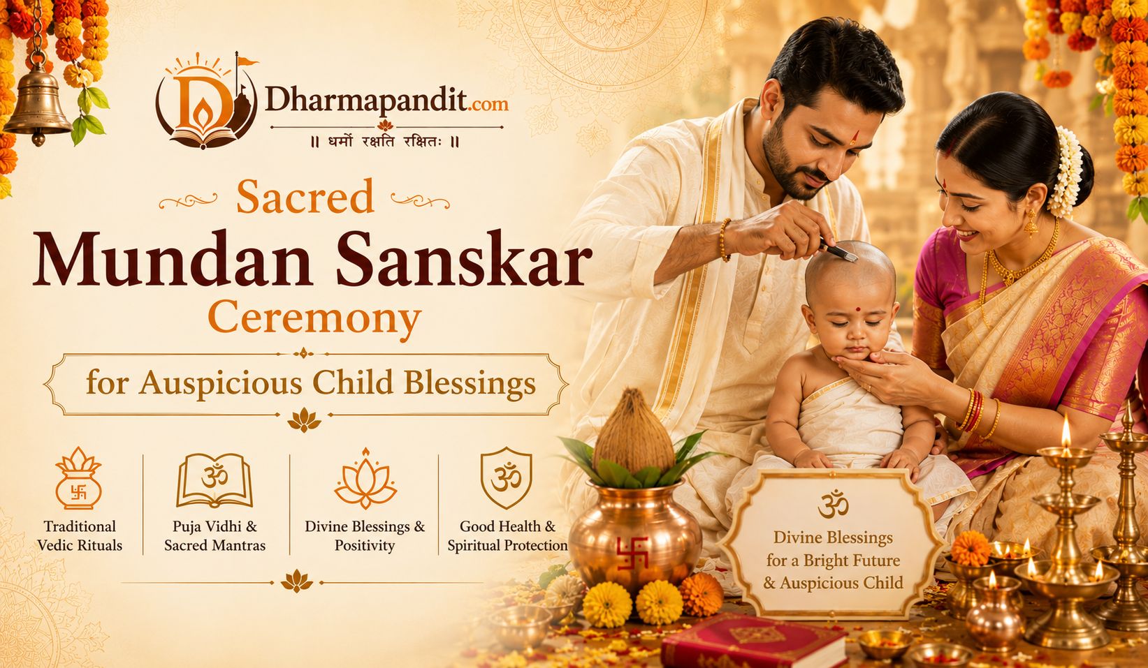 Sacred Mundan Sanskar Ceremony for Auspicious Child Blessings DharmPandit