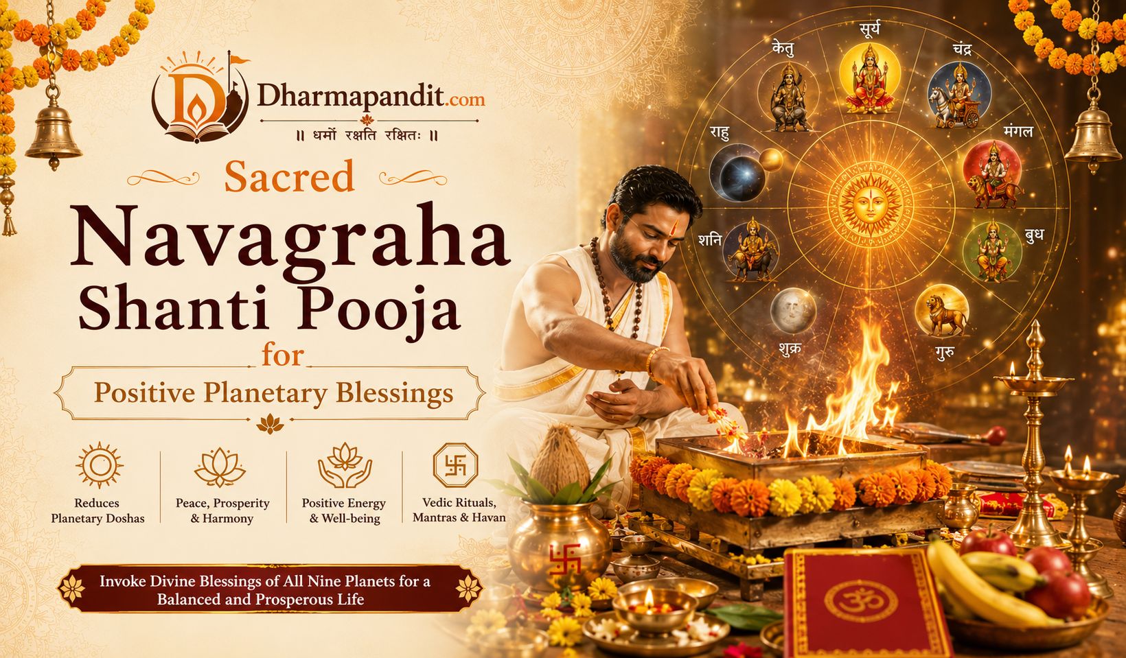 Sacred Navagraha Shanti Pooja for Positive Planetary Blessings DharmPandit