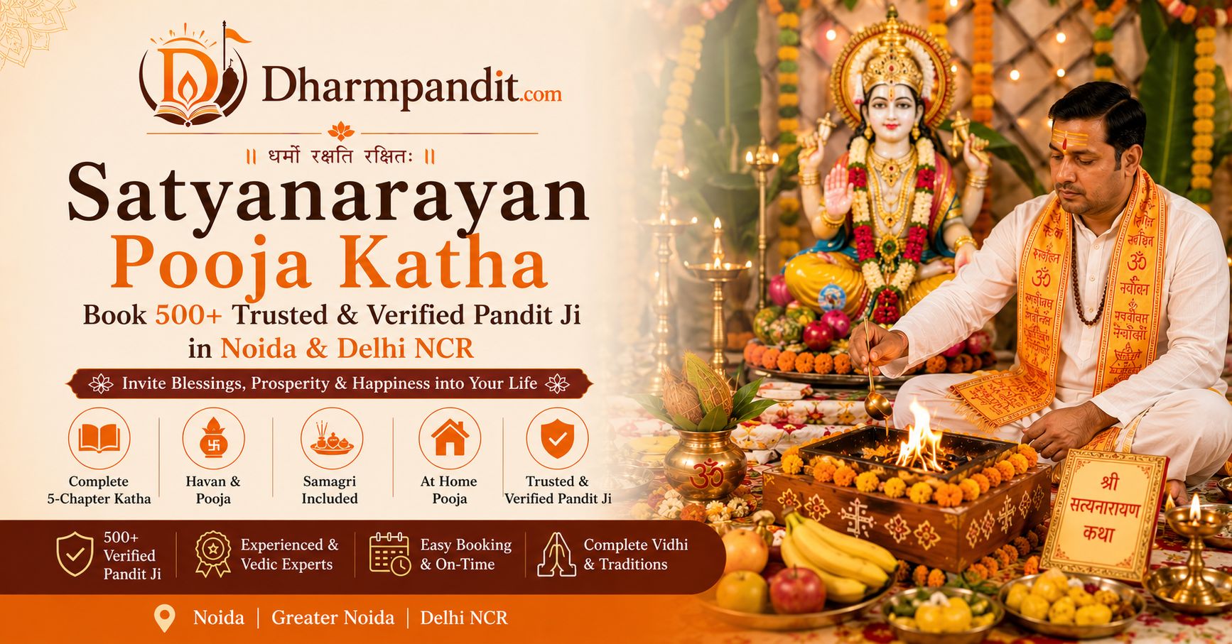 Satyanarayan Pooja Katha – Book 500+ Trusted & Verified Pandit Ji in Noida & Delhi NCR