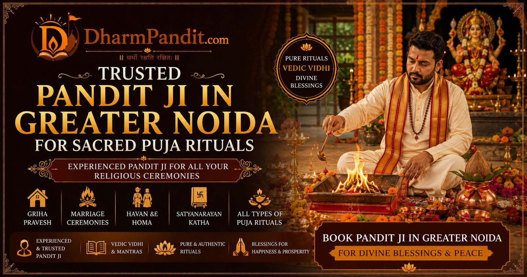 Trusted Pandit Ji in Greater Noida for Sacred Puja Rituals DharmPandit